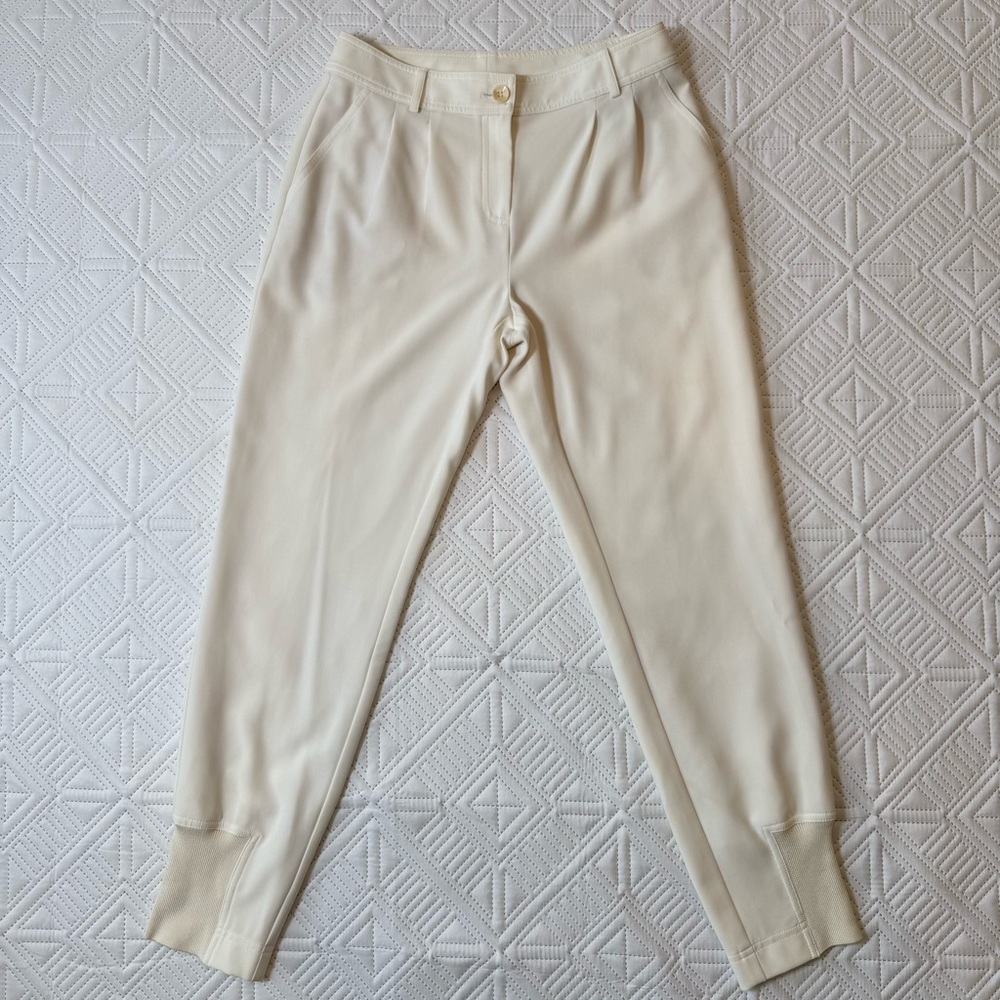 St. John Cream Tailored Trouser Joggers Size 4